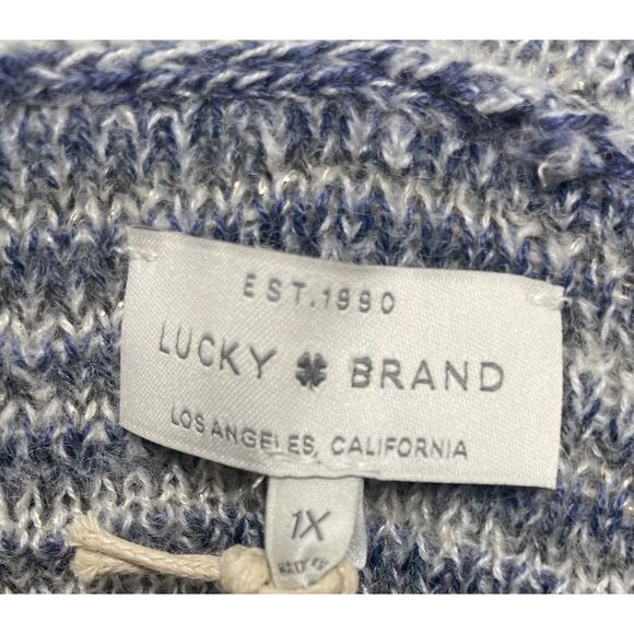 Lucky Brand Plus Size 1X Cardigan Sweater Women Aztec Knit Pockets NWT New $89 - Picture 6 of 8